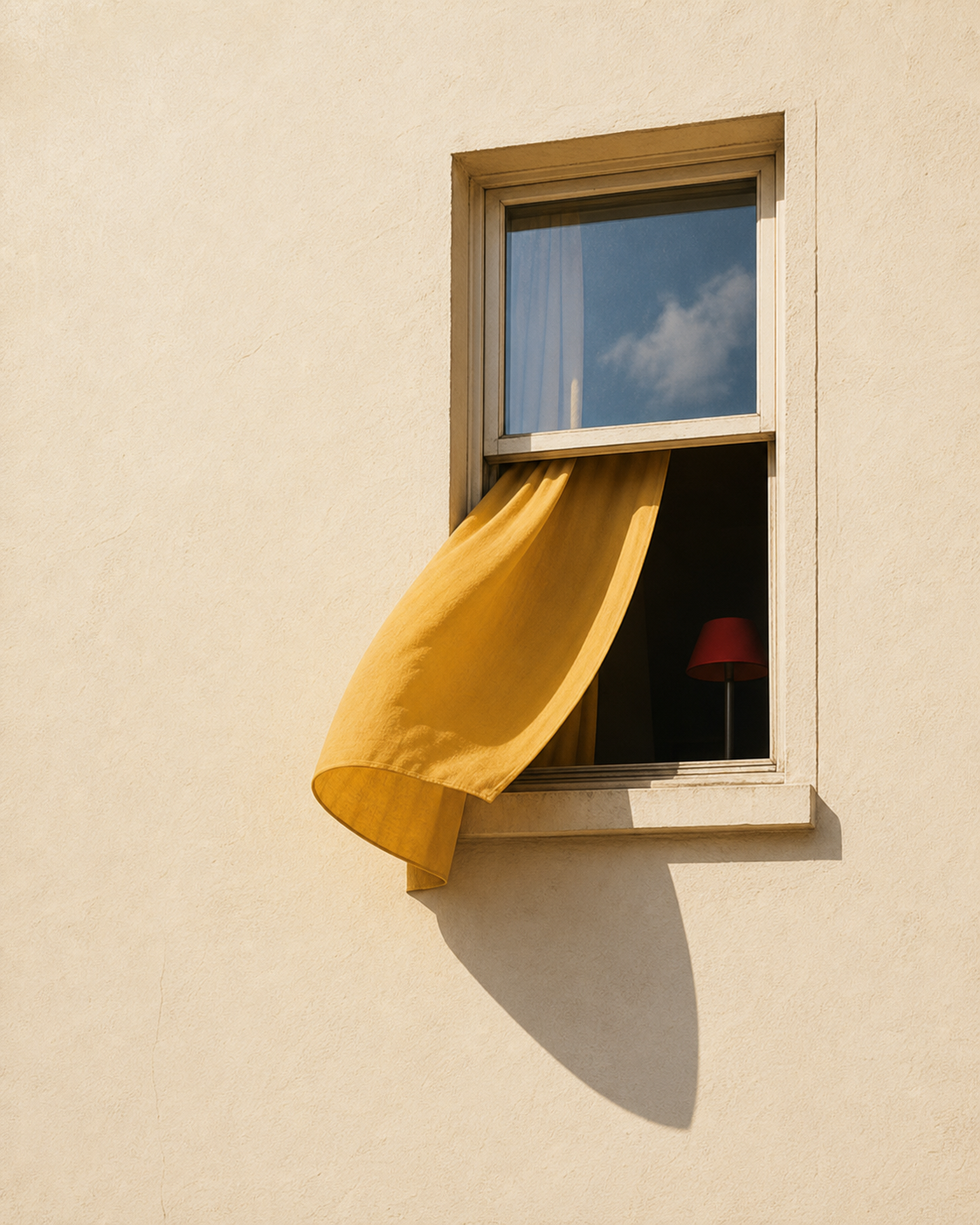 Yellow Curtain Window
